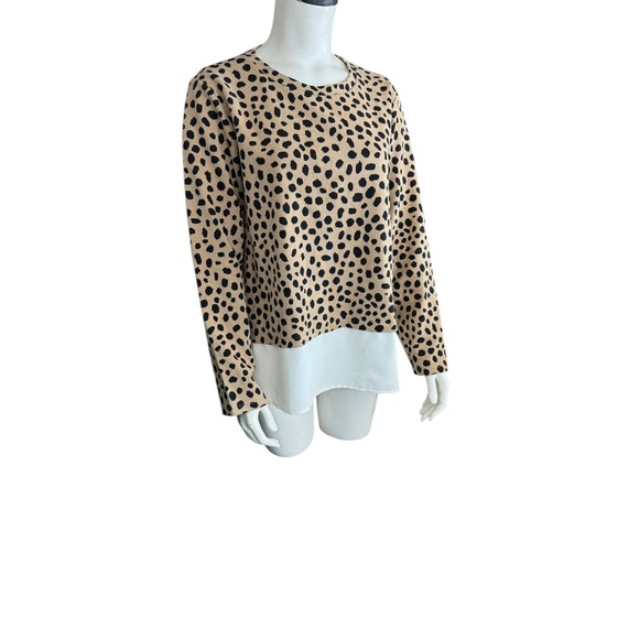 Ann Taylor Sweaters - Ann Taylor XL Leopard Print Two-in-One Layered Knit Top Long Sleeves
